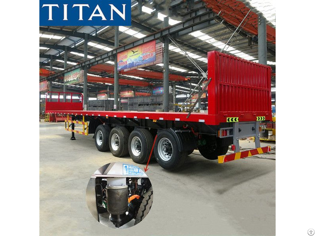 Air Suspension Of Flatbed Trailer With Front Wall