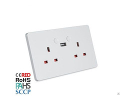 High Quality Uk Standard Switched Wall Socket With Single Usb