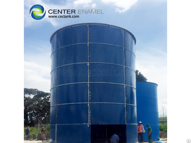 Glass Fused To Steel Bolted Rainwater Tanks With Aluminum Alloy Trough Deck Roofs