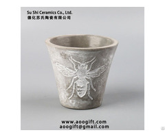 Nordic Garden Decoration Simple Insect Pattern Cement Flower Pot