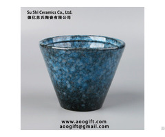 Ceramic Flowerpot With Starry Sky Glaze Effect Succulent Plant