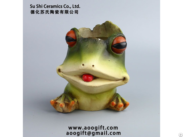 Creative Frog Shape Garden Decoration Resin Flower Pot