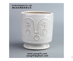 Personality Creative Face Effect Desktop Plant Ceramic Flowerpot