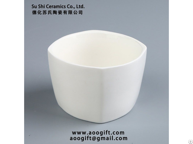 Nordic Minimalist Style White Porcelain Mini Flowerpot