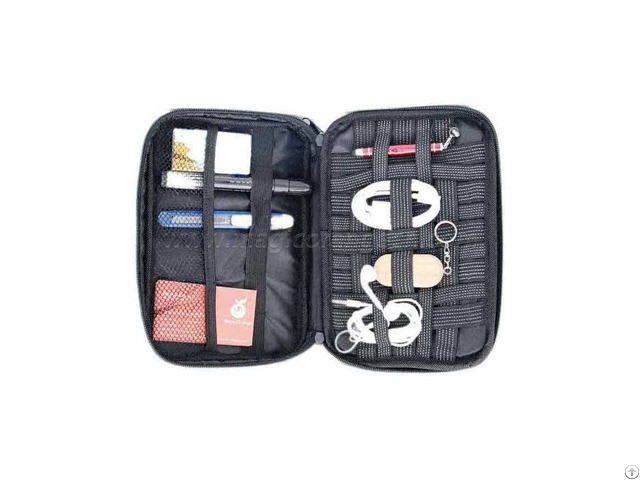Bg2015 Grey Cotton Linen Fabric Bag Storage Organizer Pouch