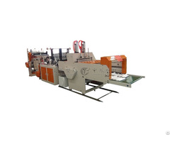 Full Automatic Four Roll Feeder Double Lines Cold Cutting T Shirt Bag Making Machine Supplier