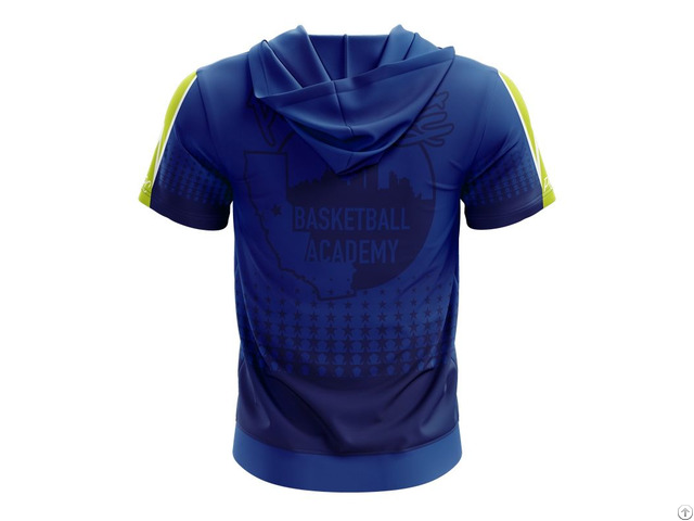 100 Percent Polyester Custom Sublimated Basketball Hooded Shooting Shirt