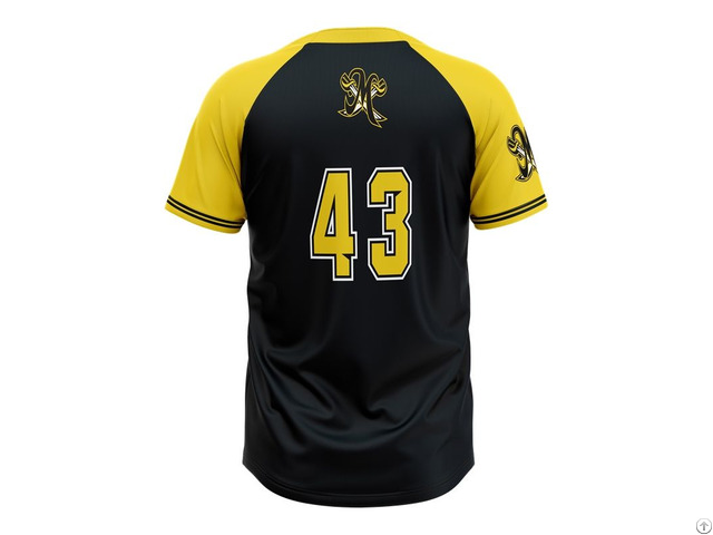 Cutom Sublimation Print 2 Buttons Baseball Jersey