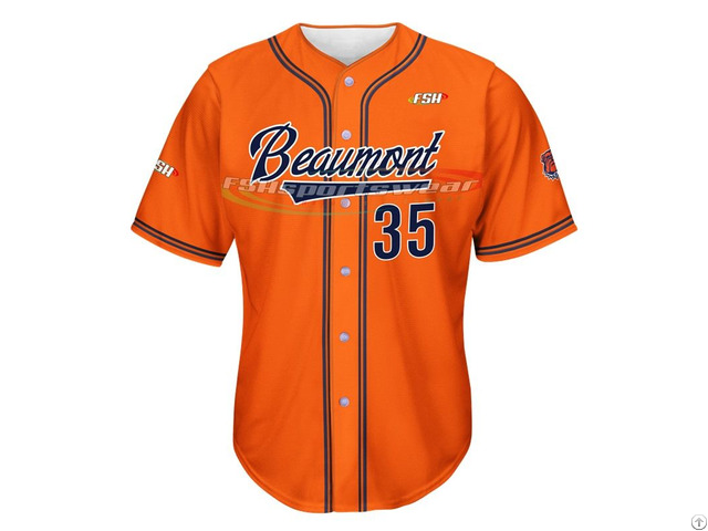 China Full Button Polyester Baseball Jersey Custom Sublimation