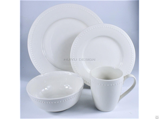 Porcelain Embossed 16pcs Dinner Set