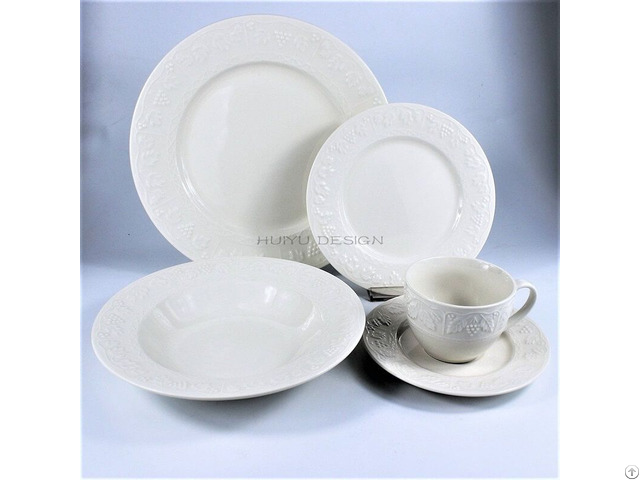 Porcelain Embossed 20pcs Dinner Set