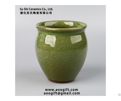 Ice Cracked Glaze Ceramic Desktop Plant Flower Pot