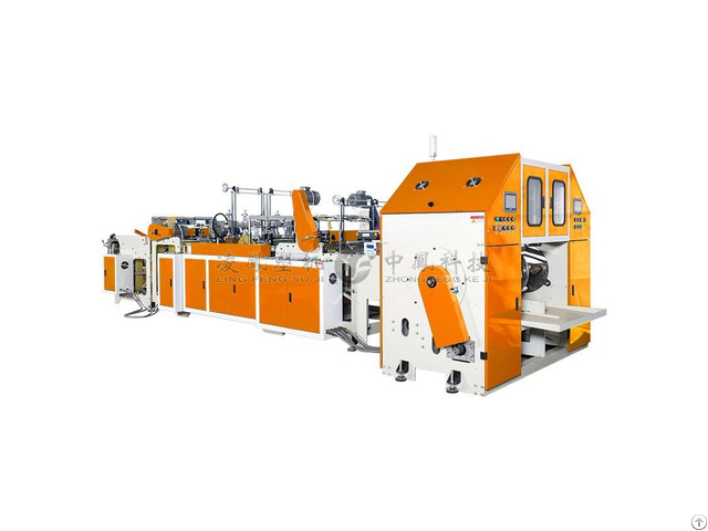 Full Automatic Double Line T Shirt Rolling Bag Making Machine With Core
