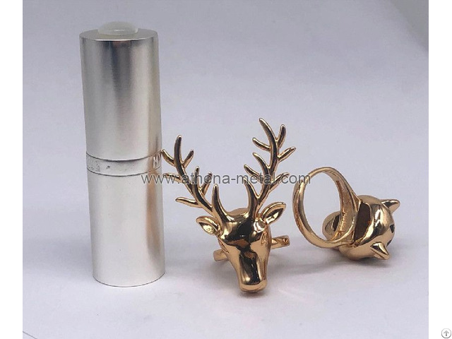 Novelty Lipstick Case With Ring Decoration
