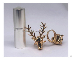 Novelty Lipstick Case With Ring Decoration