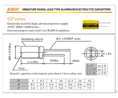 Gp Radial Lead Aluminum Electrolytic Capacitor Special For Usb Charger Power Supply