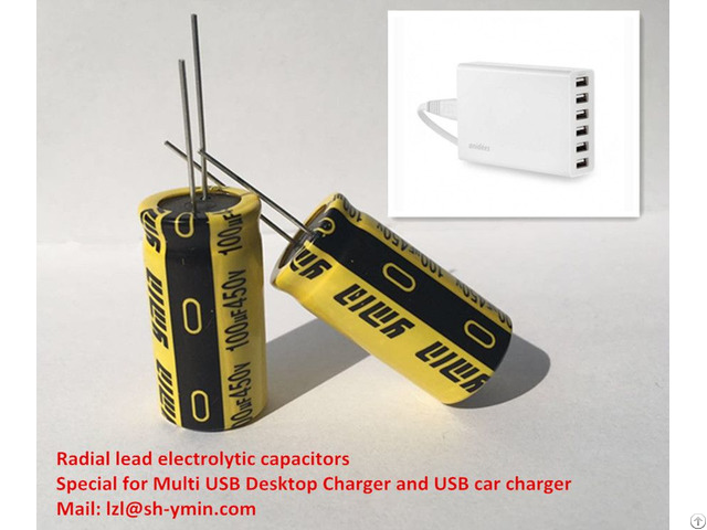 Radial Lead Aluminum Capacitors For Rechargeable Usb Power Bank External Battery Charger