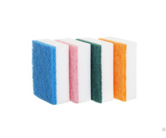 Green Scouring Pad And White Magic Sponge Cleaning Products