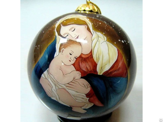 Hand Painted Glass Christmas Tree Ornaments