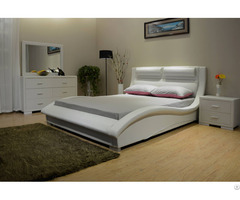 Wave Design Upholstered Bed