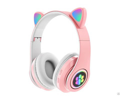 Lovely Cat Ear Led Flash Light Bluetooth Headphone