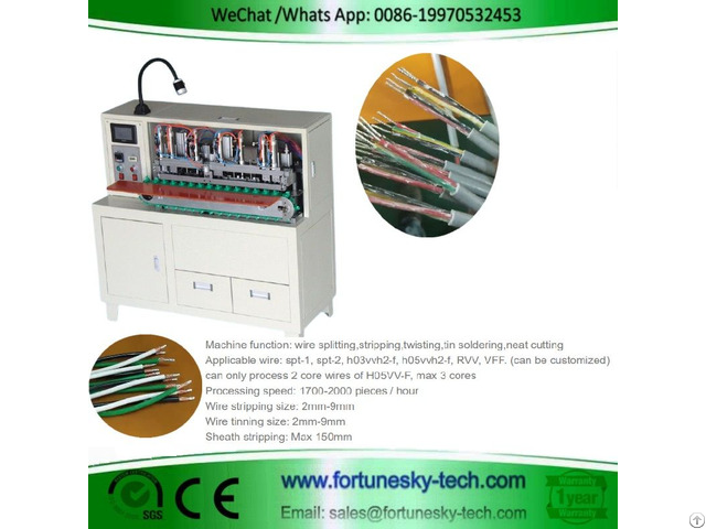 Semi Automatic H05vv F Corewire Stripping Tinning Machine