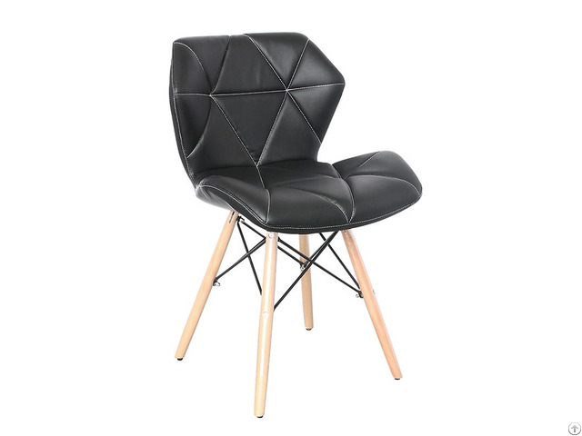 Strong Pvc Leather 4 Metal Eiffel Style Legs Hotel Chairs