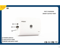 Pisen Portable Power Bank 6600mah External Battery Charger Cb Ce Fcc Pse Certificate