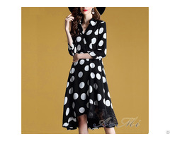 Black White Dot Long Dress