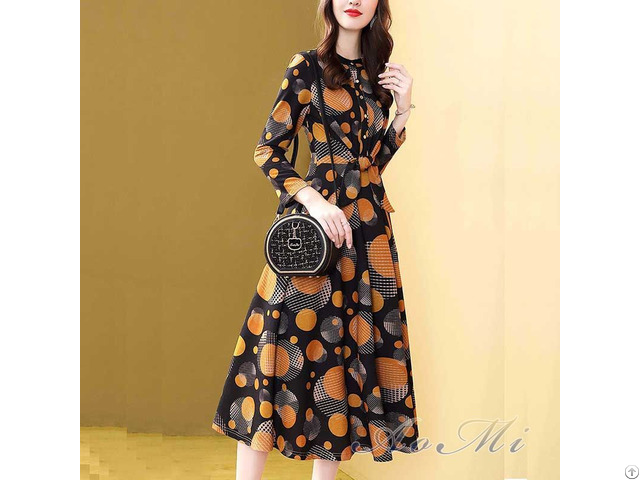 Small Dots Long Skirt Dress