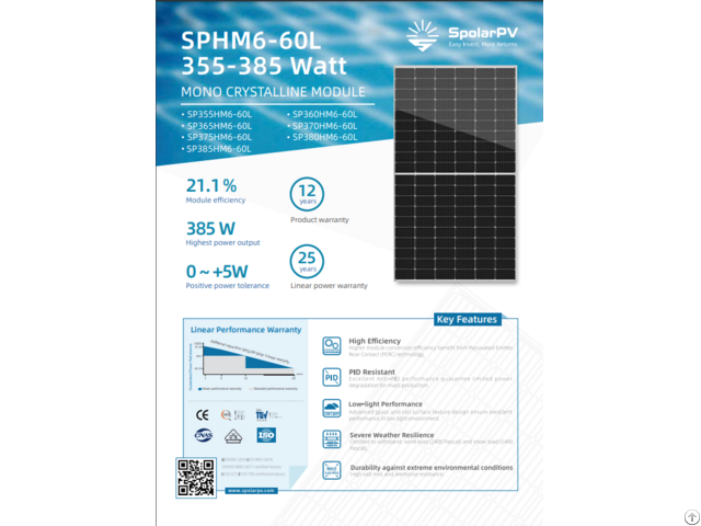 166mm 355-385w Half Monocrystalline