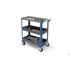 Workshop Warehouse Garage Metal Tool Trolley With 5 Inch Wheels