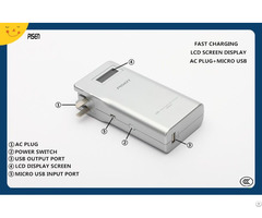 Ccc Certificate Fast Charging Smart Pisen Power Bank 10000mah With Ac Plug Lcd Display