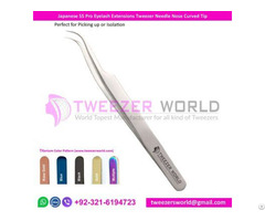 Japanese Ss Pro Eyelash Extensions Tweezer Needle Nose Curved Tip