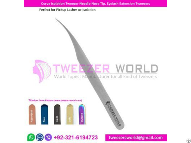 Curve Isolation Tweezer Needle Nose Tip Eyelash Extension Tweezers