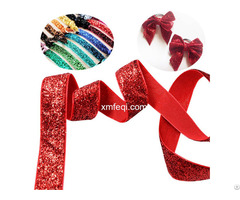 Polyester Glitter Ribbon Sparkle Metallic Velvet