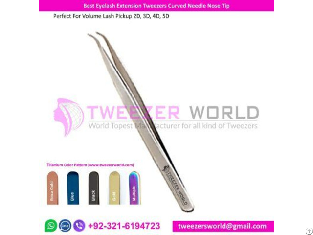 Best Eyelash Extension Tweezers Curved Needle Nose Tip