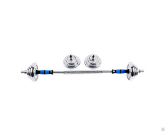 Delfin Sports Adjustable Weights Chrome Dumbbells Barbell Set