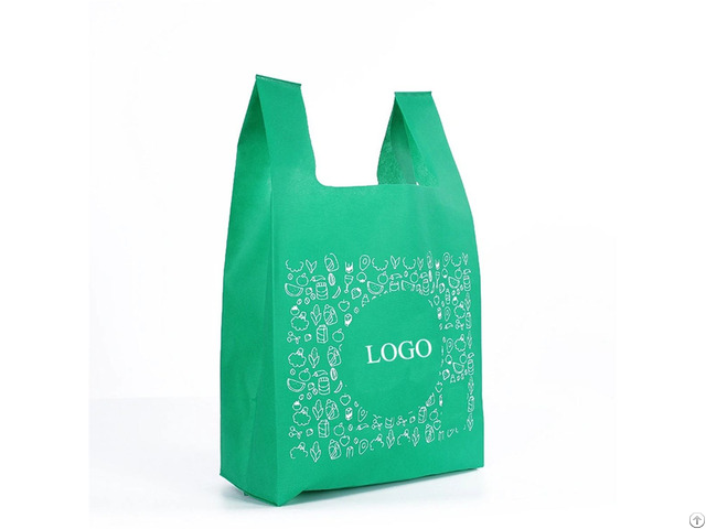 Eco Friendly Custom Logo Cheap Non Woven Fabric Vest Carry Bag