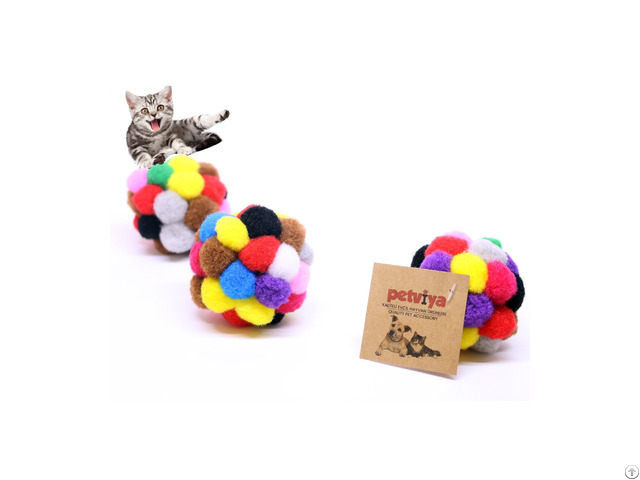 Cat Play Ball With Pompom And Rattle