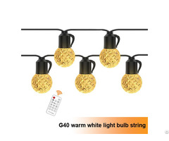 G40 Outdoor Warm White Crystal Bulb String