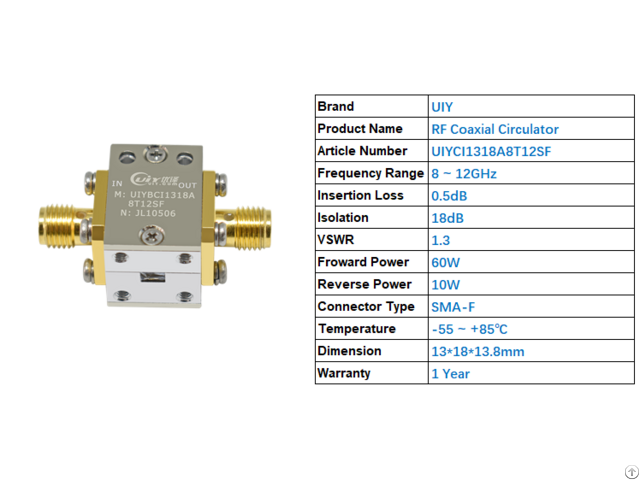 Rf Coaxial Isolator X Band 8 12ghz With Sma F Connector