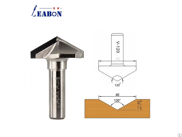 Pcd V Router Bit 1 2 Shank Diamond T Slot Tools Cabinet 120 Degrees Wood Cutter