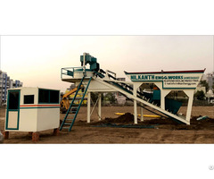 Compact Concrete Batching Plant Cross Bin