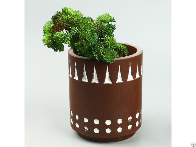 Personality Creative Geometric Pattern Cement Planter Stoneware Concrete Flower Pot Wholesale