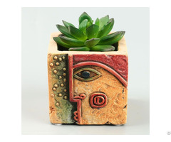 Personality Creative Face Abstract Expression Concrete Flower Pot Cement Planter Wholesale