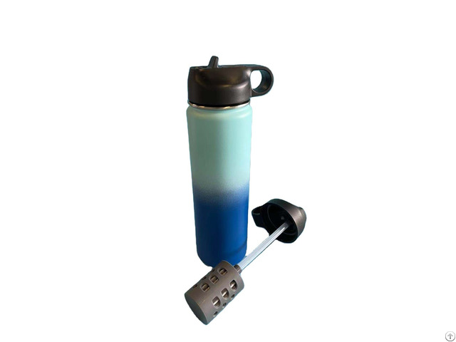 Outdoor 22oz Stainless Steel Water Bottle Strap Filter