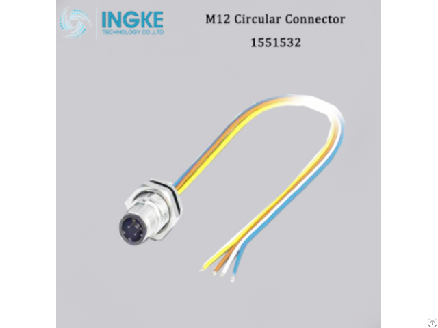 Phoenix Contact 1551532 M12 Circular Metric Connector Panel Mount D Code 4pin Ip67 Waterproof