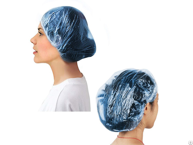 Disposable Waterproof Plastic Pe Transparent Clear Hotel Bathroom Head Cover Shower Cap
