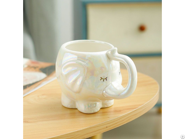 Pearl Glaze Elephant Mug Ceramic Coffee Cup Wholesale Import And Export